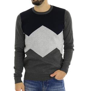 MAGLIA TRE COLORI ANTRACITE